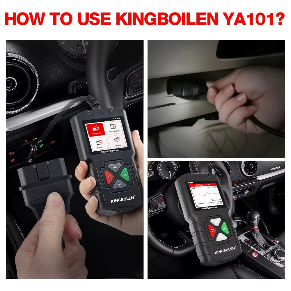 2025 YA201 OBD2 Scanner Auto Diagnostic Tools OBDII EOBD Code Reader KW310 for 12V Car Diagnosis PK CR3001 CR3008