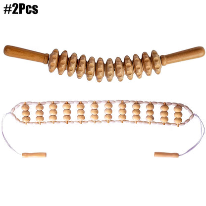 Body Wood Therapy Complete Kit Wooden Maderotherapy Kit for Reductive Massage Colombian Wood Therapy Tools for Body Contour Tool