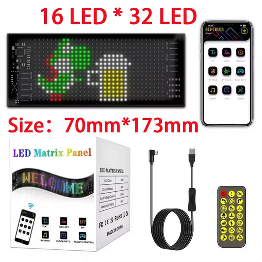 Truck/Car Big Size Programmable Led Sign Matrix Pixel Panel Lamp Flexible Led Auto Animation Display Board Bluetooth App Control