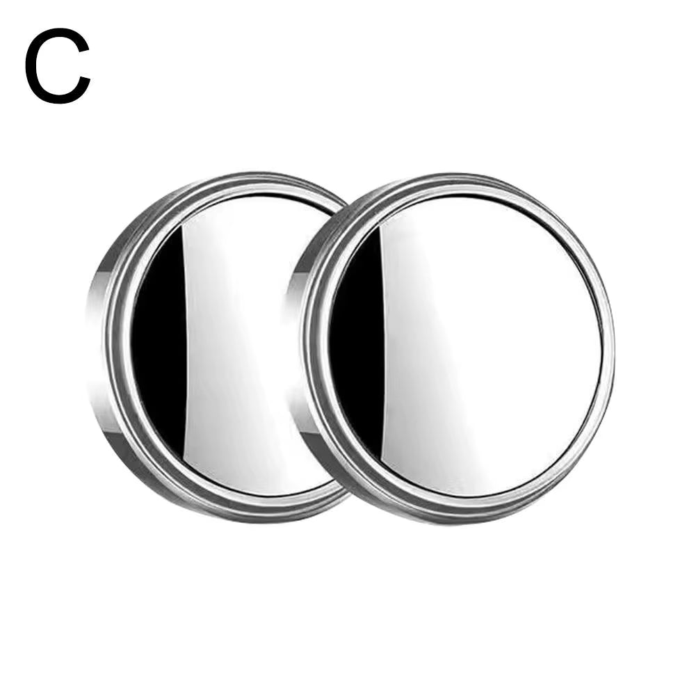 2 Pcs Car Rearview Sucker Mirrors 360 Degree Blind Spot Mirror Adjustable round Frame Convex Clear Rearview Auxiliary Car Mirror