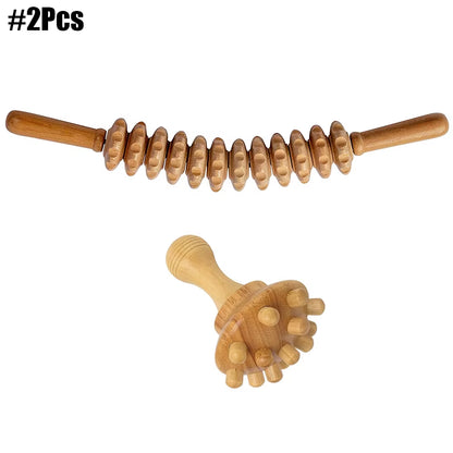 Body Wood Therapy Complete Kit Wooden Maderotherapy Kit for Reductive Massage Colombian Wood Therapy Tools for Body Contour Tool