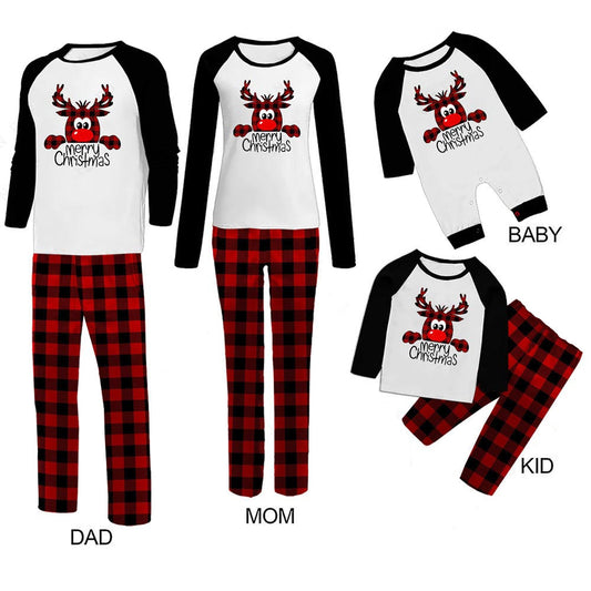 Family Christmas Pajamas Matching Sets Christmas Sleepwear Parent-Child Pjs Outfit for Christmas Holiday Xmas Party