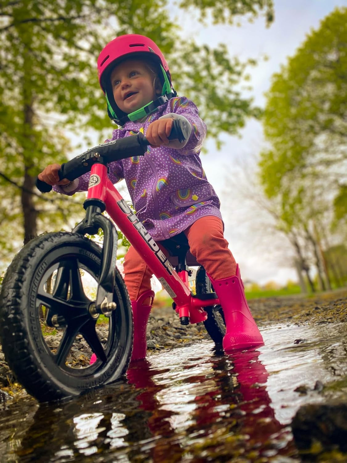 12” Sport Bike - No Pedal Balance Bicycle for Kids 1 to 4 Years - Includes Safety Pad, Padded Seat, Mini Grips & Flat-Free Tires - Tool-Free Assembly & Adjustments