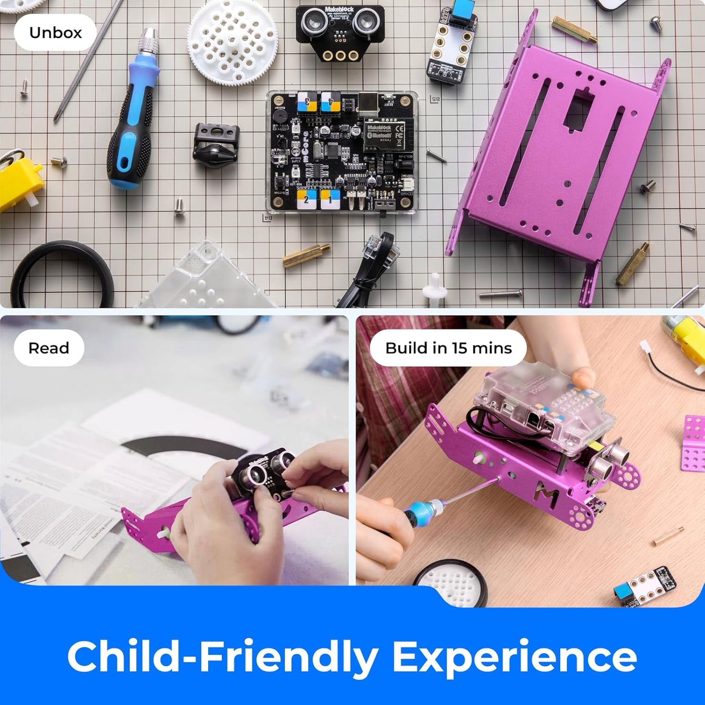 Mbot Robot Kit, STEM Projects for Kids Ages 8-12 Learn to Code with Scratch Arduino, Robot Kit for Kids, Computer Programming for Beginners Gift for Boys and Girls 8 Pink