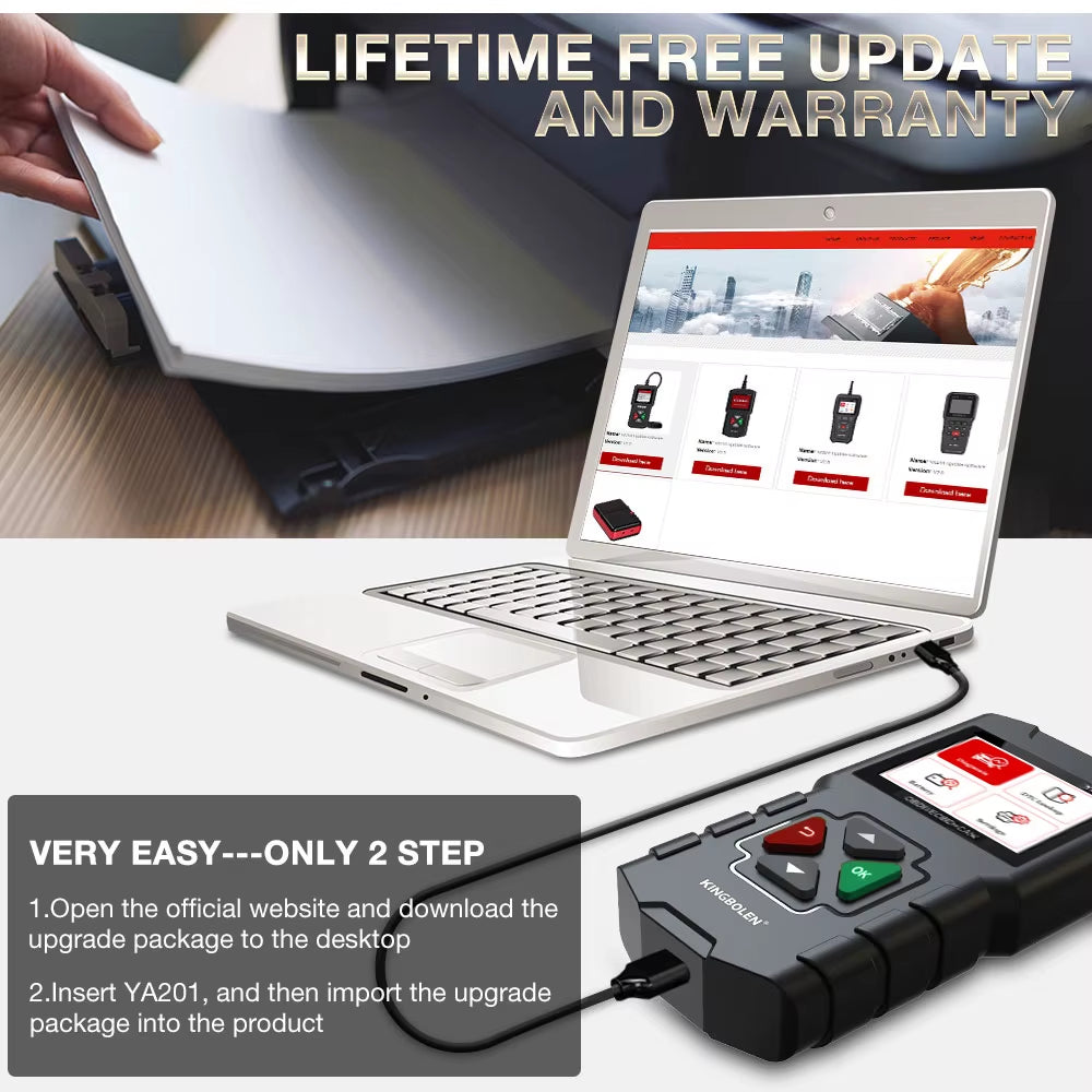 2025  YA201 OBD2 Scanner Auto Diagnostic Tools OBDII EOBD Code Reader KW310 for 12V Car Diagnosis PK CR3001 CR3008