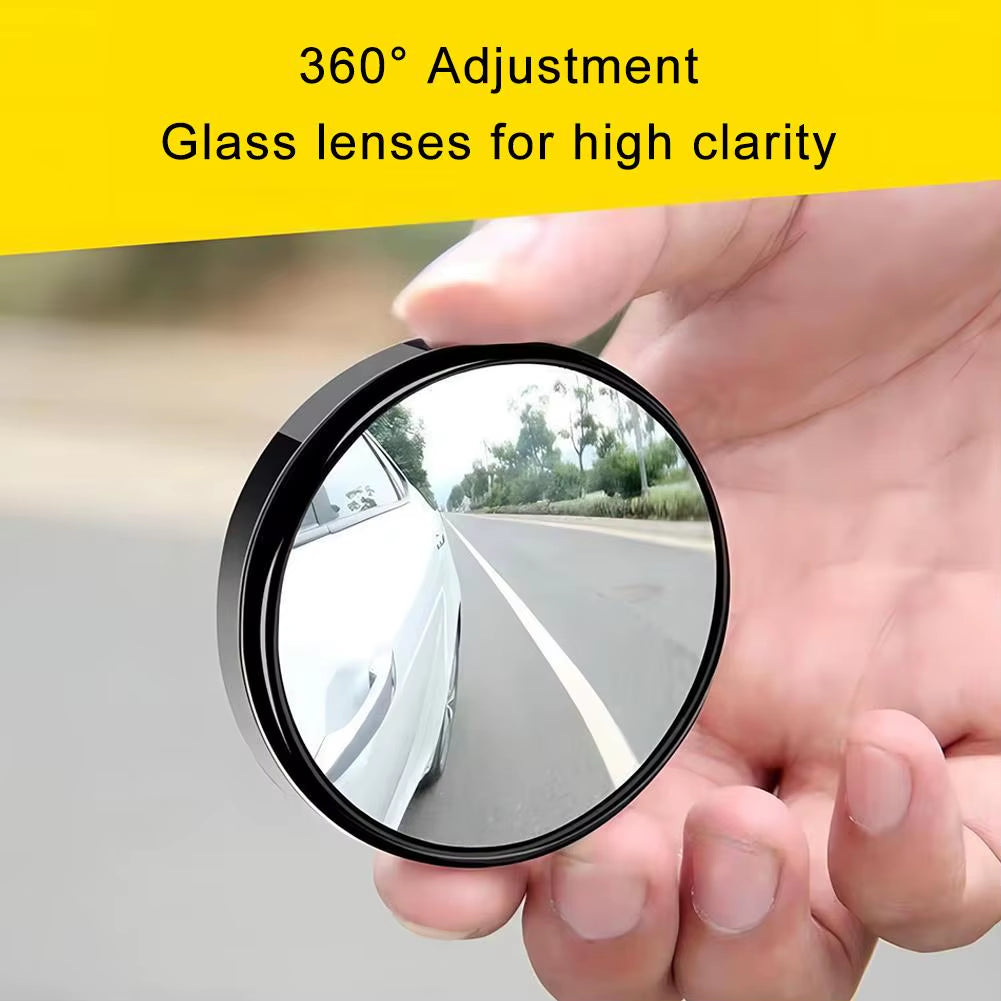 2 Pcs Car Rearview Sucker Mirrors 360 Degree Blind Spot Mirror Adjustable round Frame Convex Clear Rearview Auxiliary Car Mirror