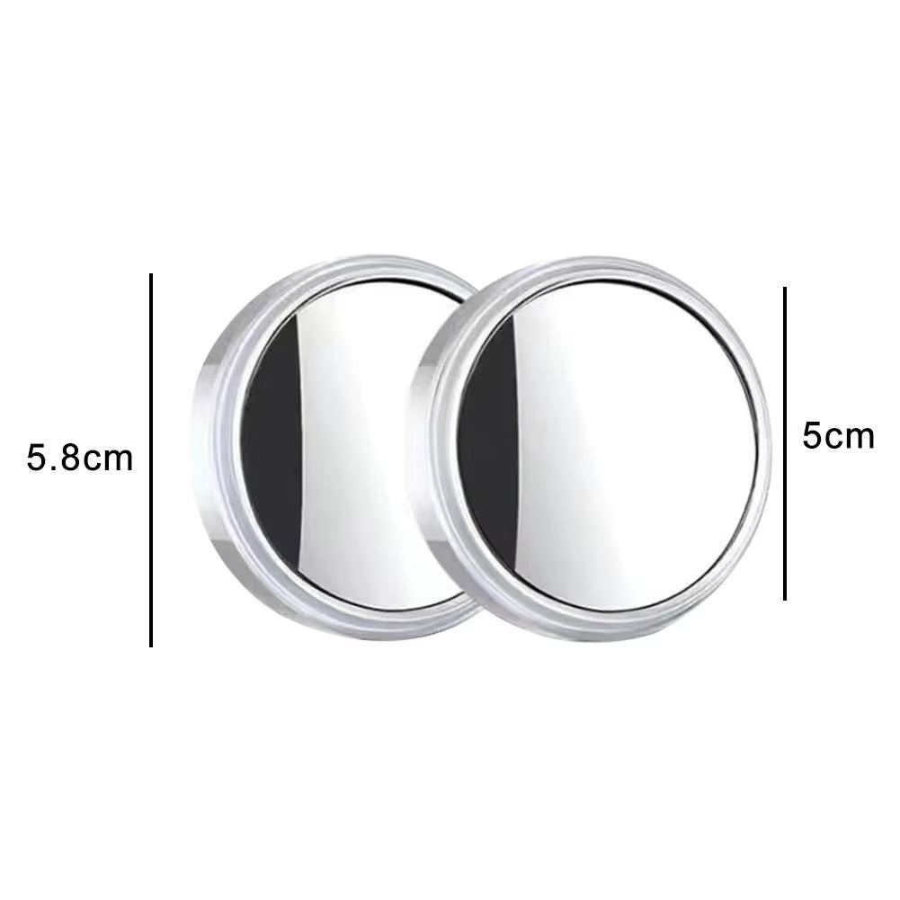 2 Pcs Car Rearview Sucker Mirrors 360 Degree Blind Spot Mirror Adjustable round Frame Convex Clear Rearview Auxiliary Car Mirror