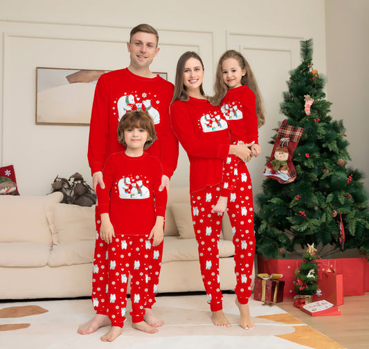 Christmas Family Pajamas Matching Sets Christmas Sleepwear Parent-Child Pjs Outfit for Christmas Holiday Xmas Party